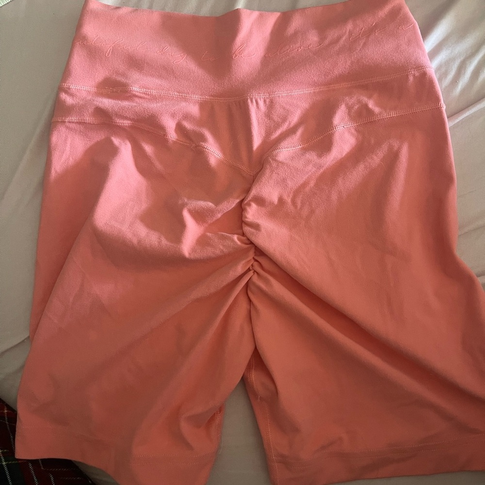 Gymshark Pink Bike Shorts High-Waisted Stretchy
